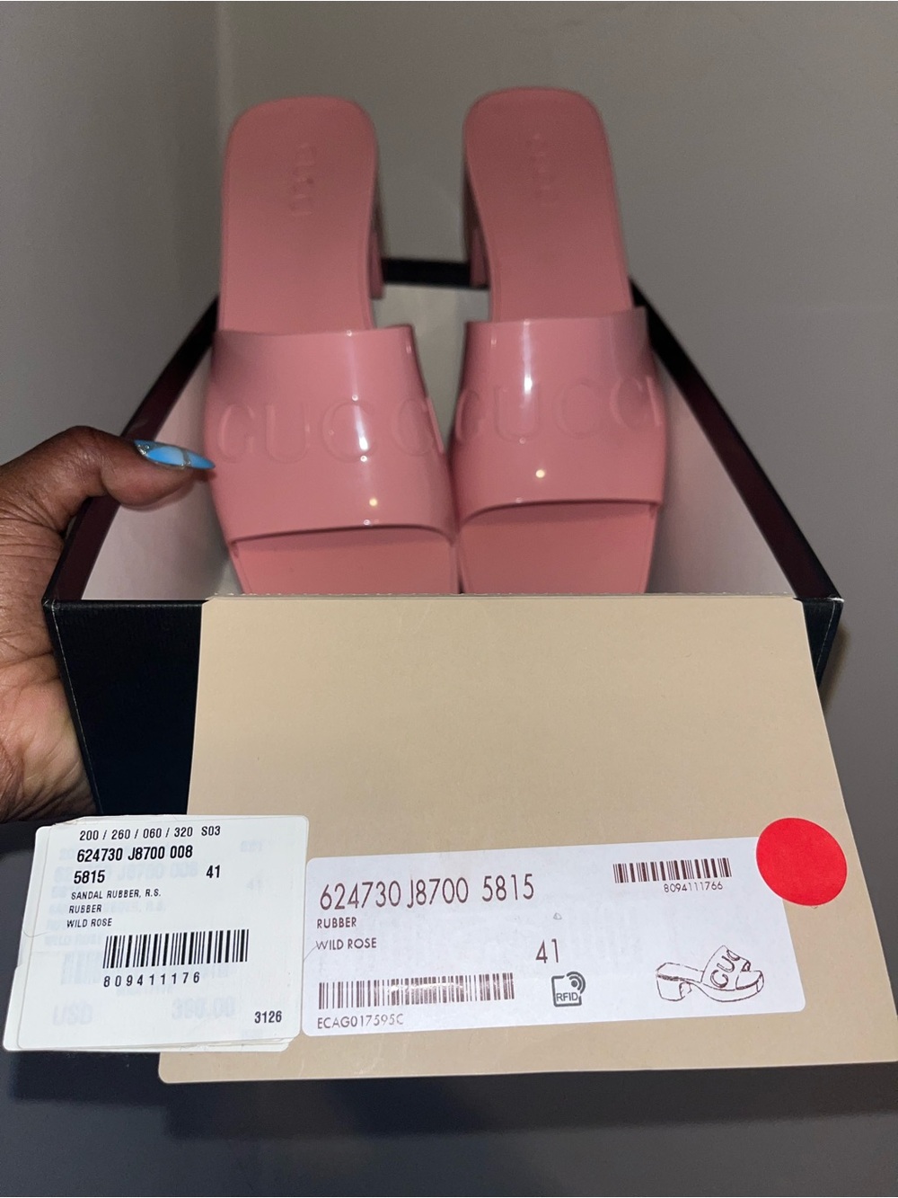 Wild Rose Pink Glossy Platform Slide Mules
